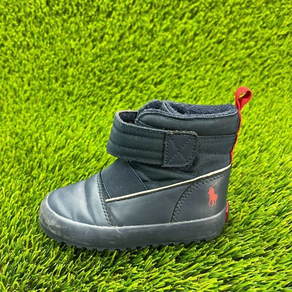 Polo Ralph Lauren Gabriel III Baby Size 7C Blue Casual Fleece Lining Shoes Boots